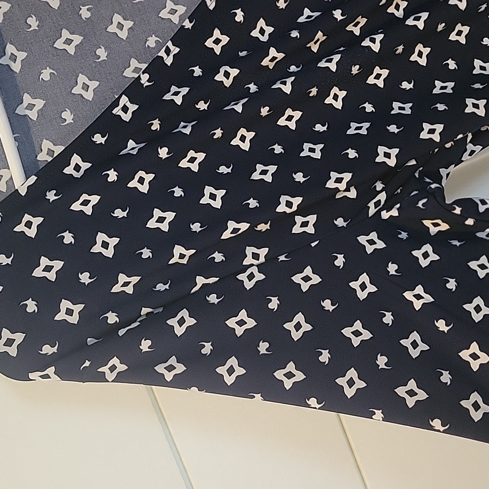 LAUREN RALPH LAUREN RUCHED DRESS  XL  NAVY/WHITE - Picture 4 of 14